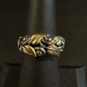Barbara Bixby Sterling Silver and 18k Gold Ring